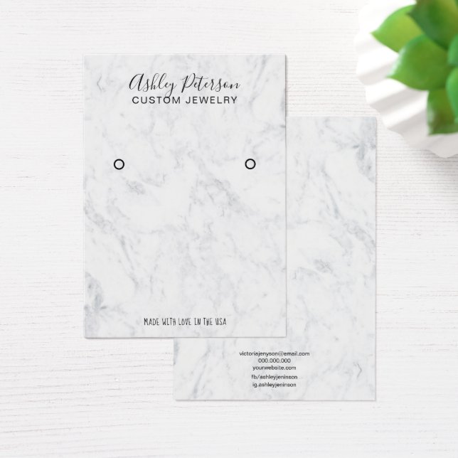 Modern white marble jewelry earring display (Desk)