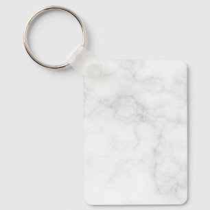 Modern White Marble Keychain