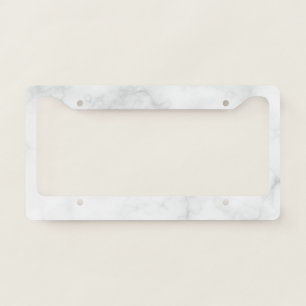 Modern White Marble License Plate Frame