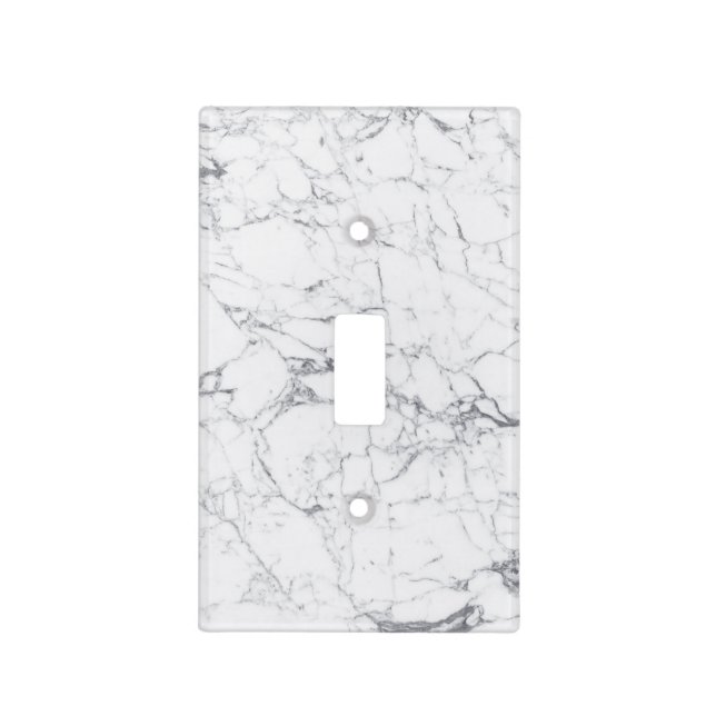 Modern White Marble Light Switch Cover (Front)