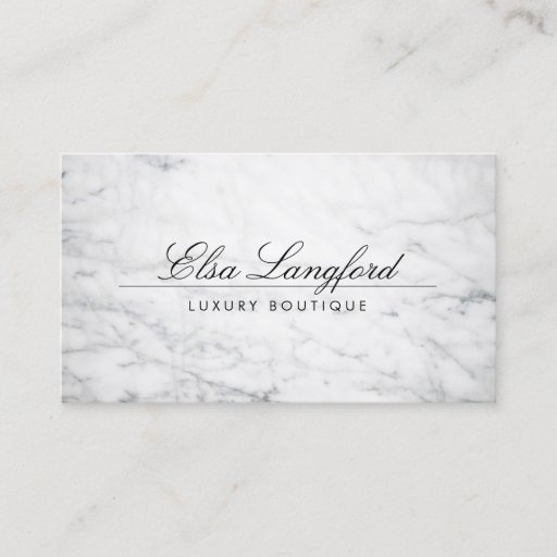 Customizable MODERN WHITE MARBLE LUXURY BOUTIQUE Business Card