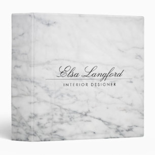 Modern White Marble Luxury Designer Binder