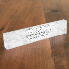 Modern White Marble Luxury Designer Desk Nameplate