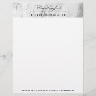 Modern White Marble Luxury Designer Letterhead
