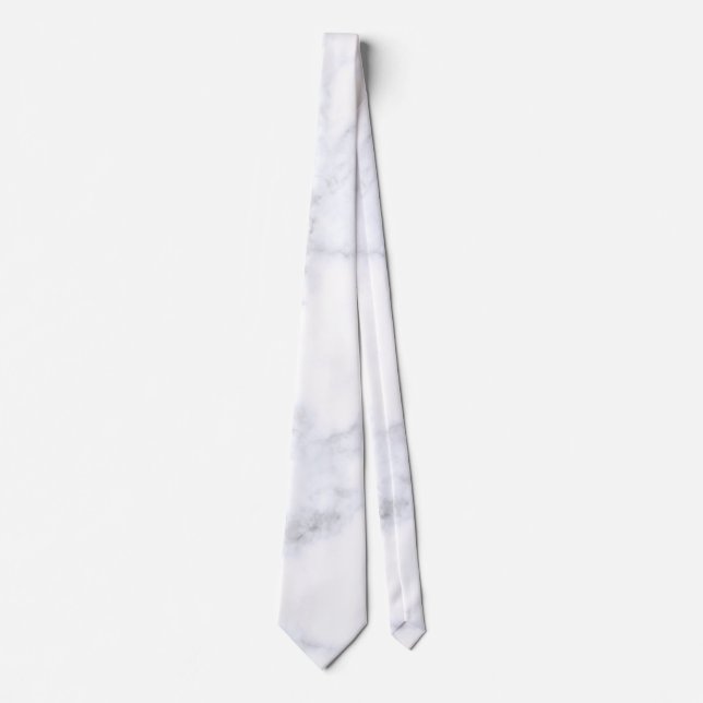 Modern White Marble Neck Tie (Front)