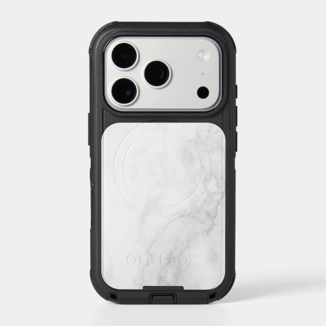 Modern White Marble Otterbox iPhone Case (Back)