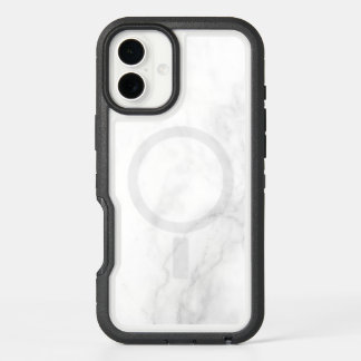 Modern White Marble iPhone 16 Plus Case