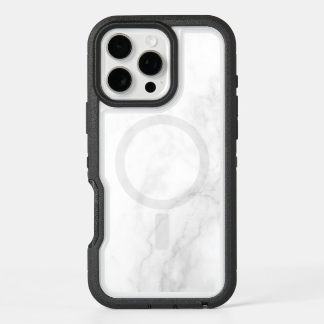 Modern White Marble Otterbox iPhone Case (Back)