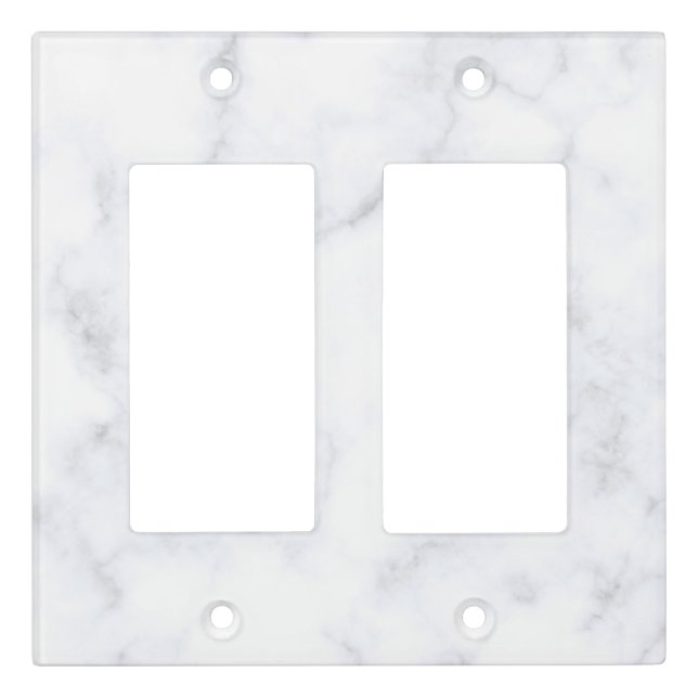 Modern White Marble Pattern Light Switch Cover (Front)