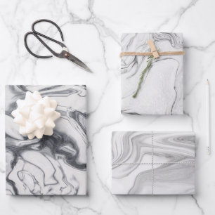 Modern White Marble Pattern Wrapping Paper Sheets