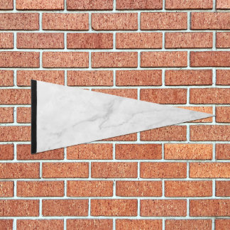 Modern White Marble Pennant Flag