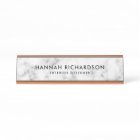 Modern White Marble | Personalized Desk Name Plate | Zazzle