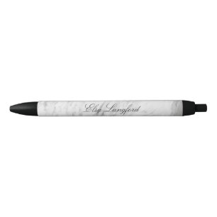 Modern White Marble Personalized Pen