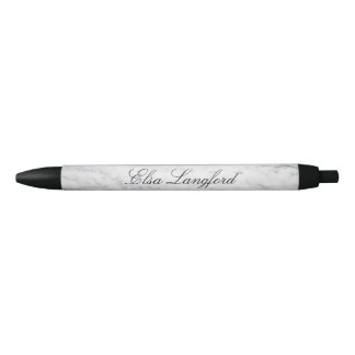 Modern White Marble Personalized Pen