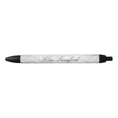 Modern White Marble Personalized Pen