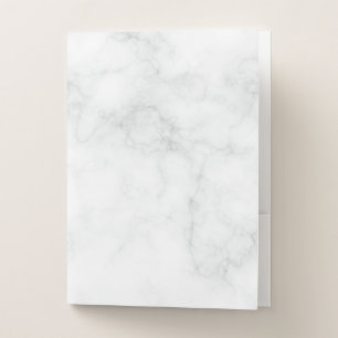 Modern White Marble Pocket Folder