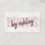 Modern white marble script blush pink brows beauty business card