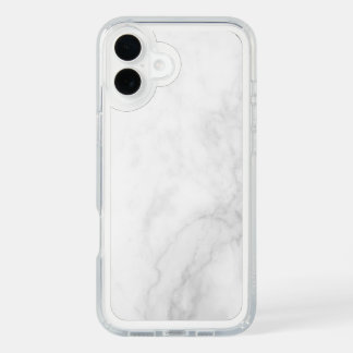 Modern White Marble iPhone 16 Plus Case