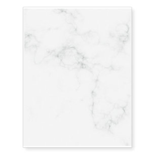 Modern White Marble Temporary Tattoos