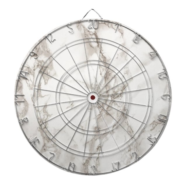 Modern White Marble Texture Pattern Dart Board (Front)