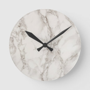 Modern White Marble Texture Pattern Round Clock