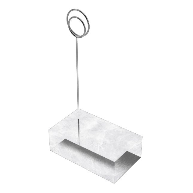 Modern White Marble Texture Table Card Holder Desi (Corner)