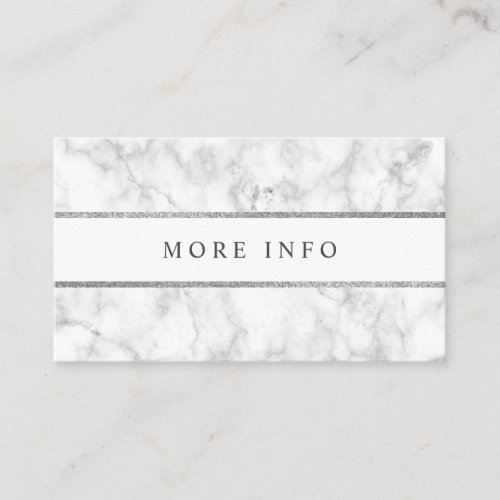 Modern White Marble Wedding Details Enclosure Card