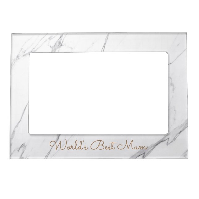 Modern White Marble World's Best Mom Magnetic Frame (Front)