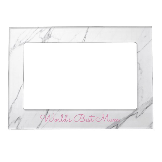 Modern White Marble World's Best Mum Magnetic Fram Frame (Front)