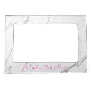 Modern White Marble World's Best Mum Magnetic Fram Magnetic Frame