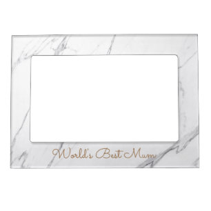 Modern White Marble World's Best Mum Magnetic Frame