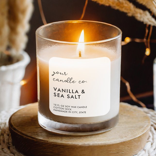 Modern White Minimalist Candle Label (Creator Uploaded)