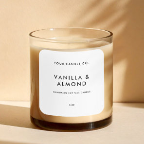 Modern White Minimalist Candle Label