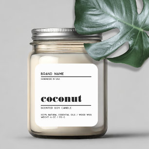 Modern white minimalist candle product label 