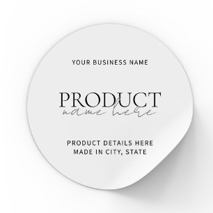 Modern White Minimalist Custom Product Labels