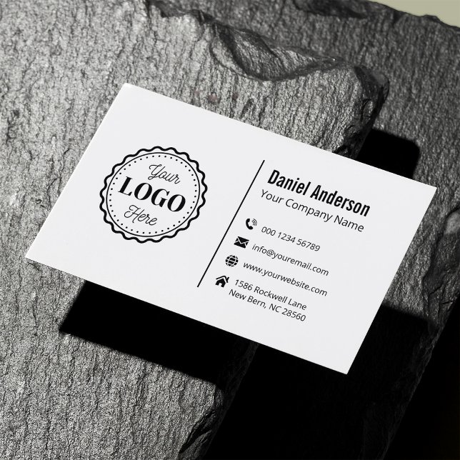 Modern White Minimalist Logo Professional Business Card (Creator Uploaded)