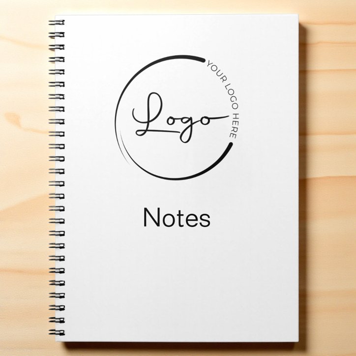 Modern White Minimalist Logo Professional Notebook