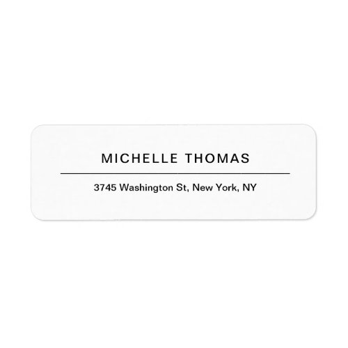 Modern White Minimalist Plain Elegant Label