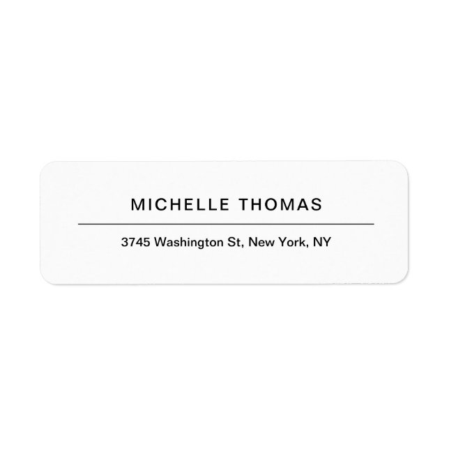 Modern White Minimalist Plain Elegant Label (Front)