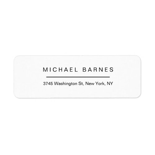 Modern White Minimalist Plain Elegant Professional Label