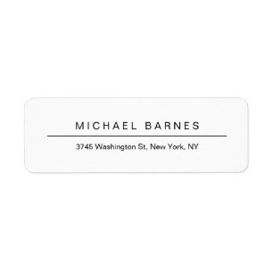 Modern White Minimalist Plain Elegant Professional Label