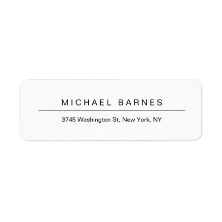 Modern White Minimalist Plain Elegant Professional Label