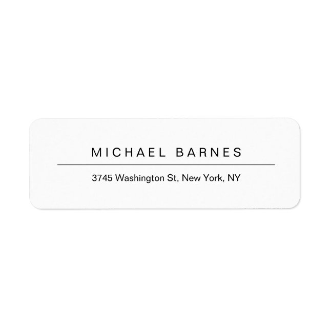 Modern White Minimalist Plain Elegant Professional Label (Front)