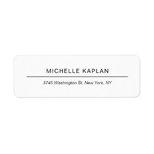 Modern White Minimalist Plain Professional Unique Label