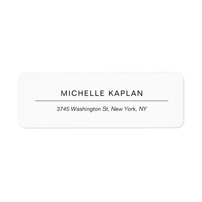 Modern White Minimalist Plain Professional Unique Label (Front)