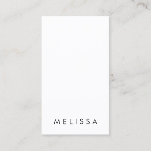 Modern white minimalist professional vertical business card