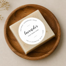 Modern white minimalist soap label