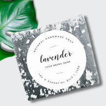 Modern white minimalist soap label 