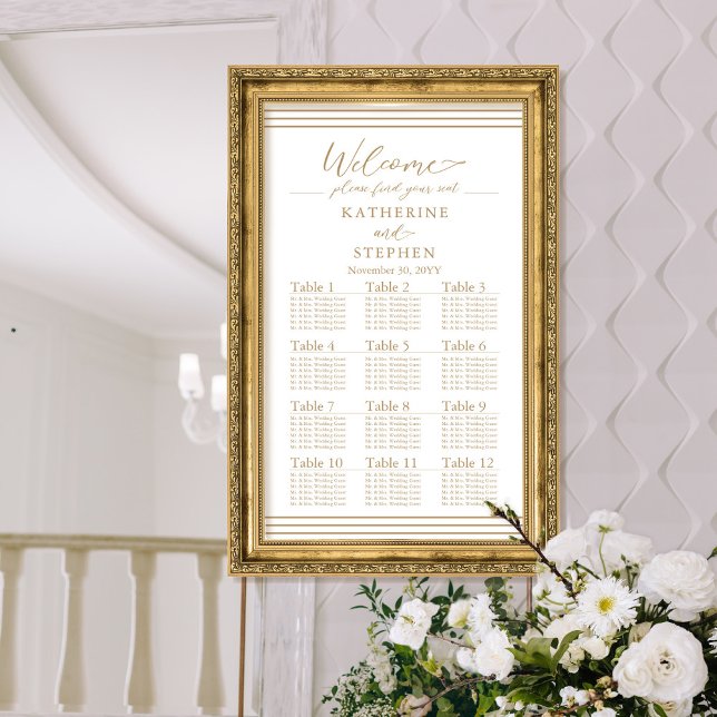 Modern White Minimalist Wedding Seating Chart (Creator Uploaded)