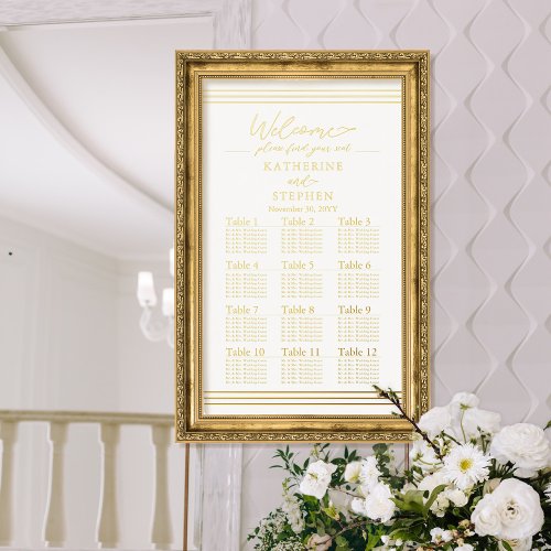 Modern White Minimalist Wedding Seating Chart